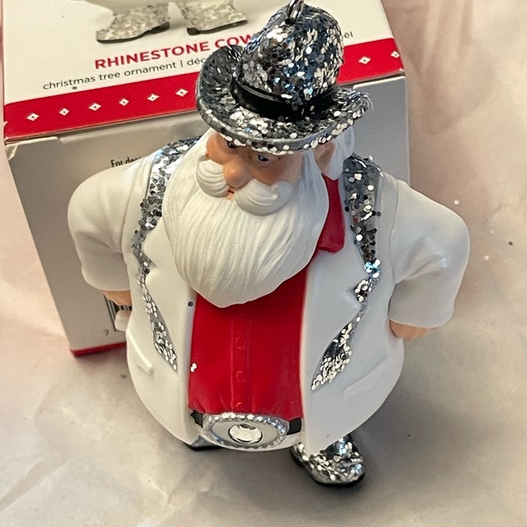 Hallmark ornament, Rhinestone Santa, batteries in box.  New. - Picture 4 of 7